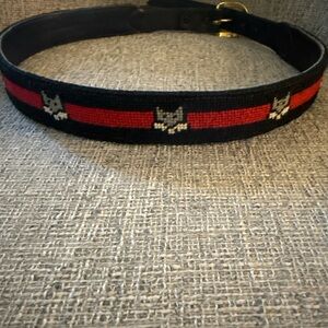 Vintage needle point dog motif belt